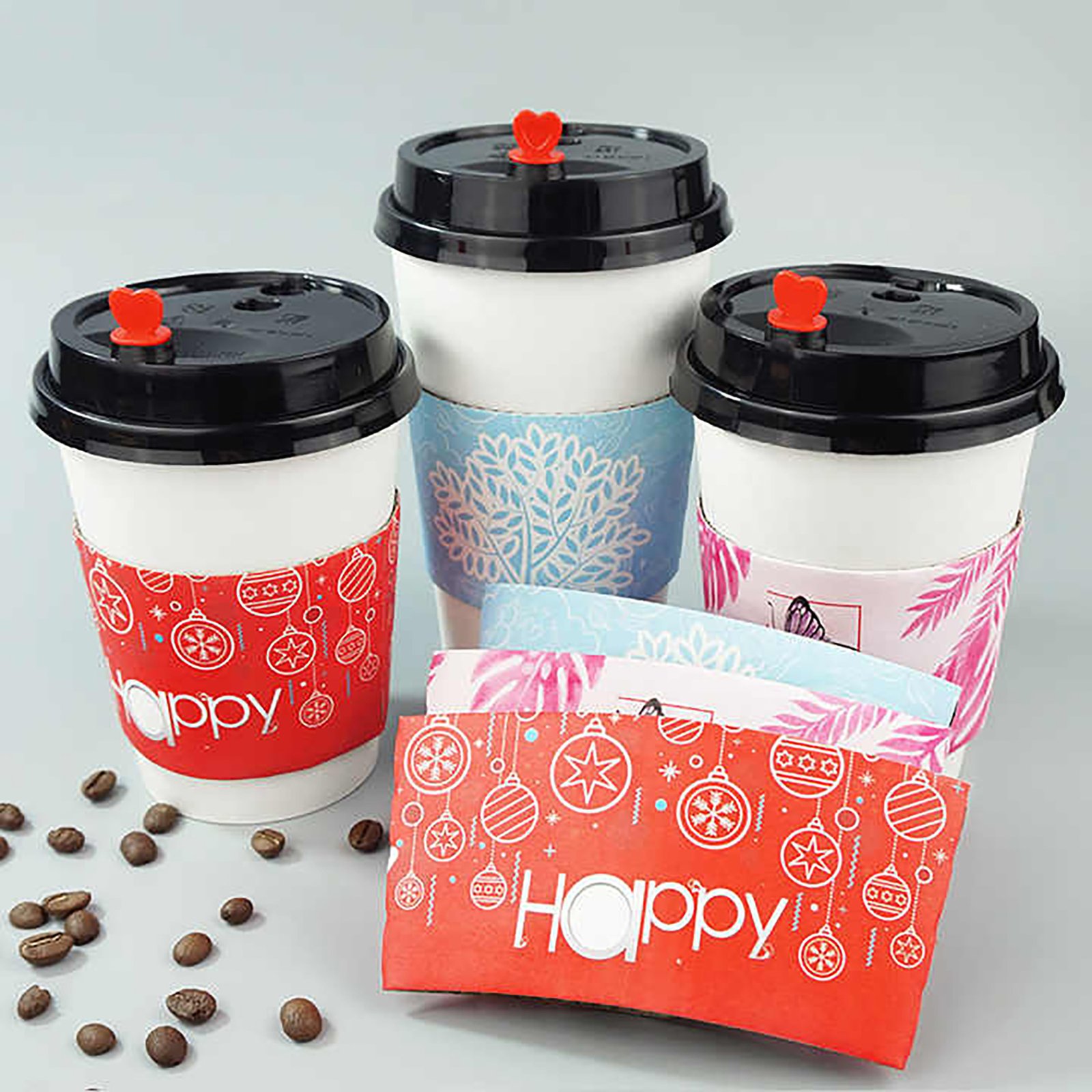 Corrugated Kraft Paper Sleeve Fits 12OZ To16OZ Cup