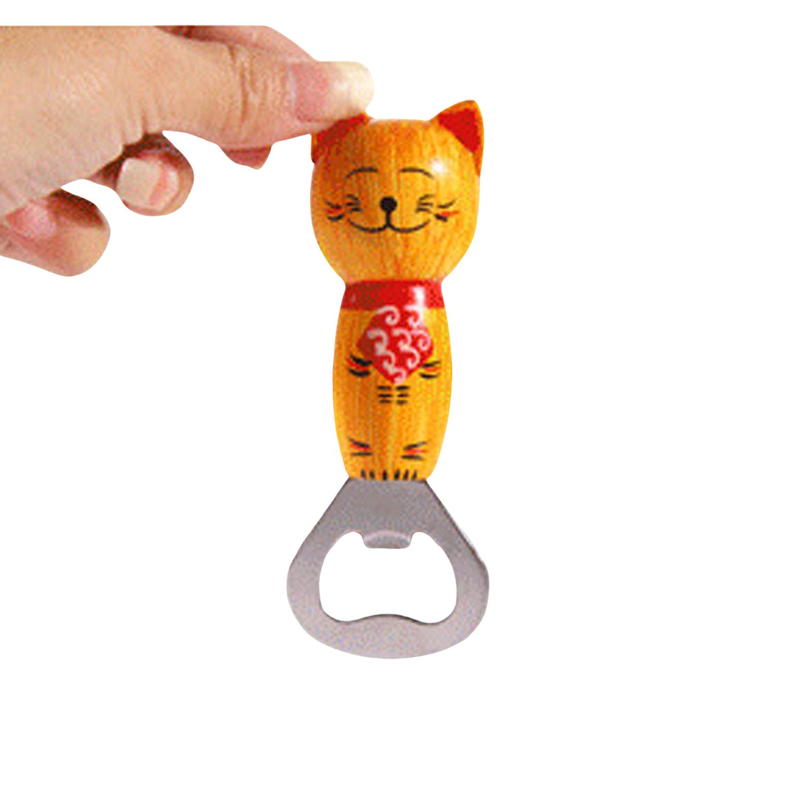 Cute Wooden Cats Wine Opener With Magnet 2pcs