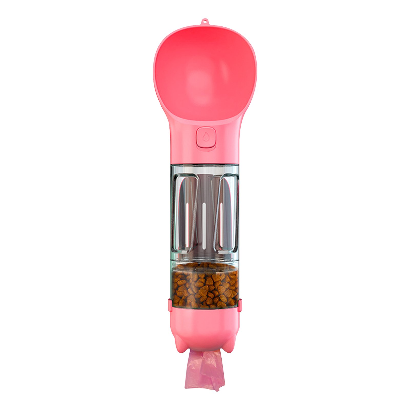 Portable 3 In 1 Pet Water Bottle Poop Bag Food Dispenser