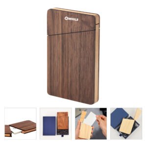 Pocket Portable Walnut Wood Business Card Holder Case
