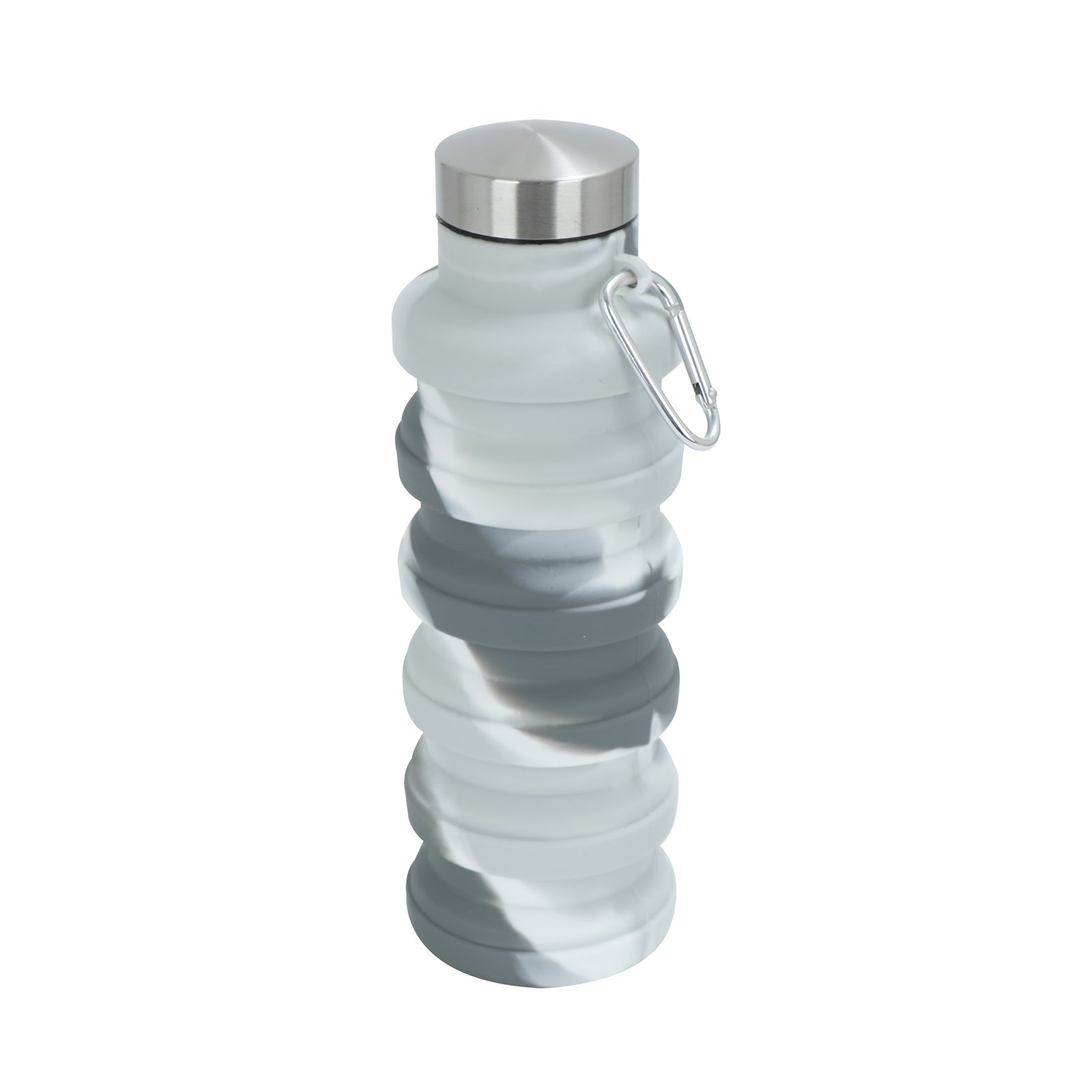 17 oz Collapsible Silicone Water Bottle w/ Carabiner