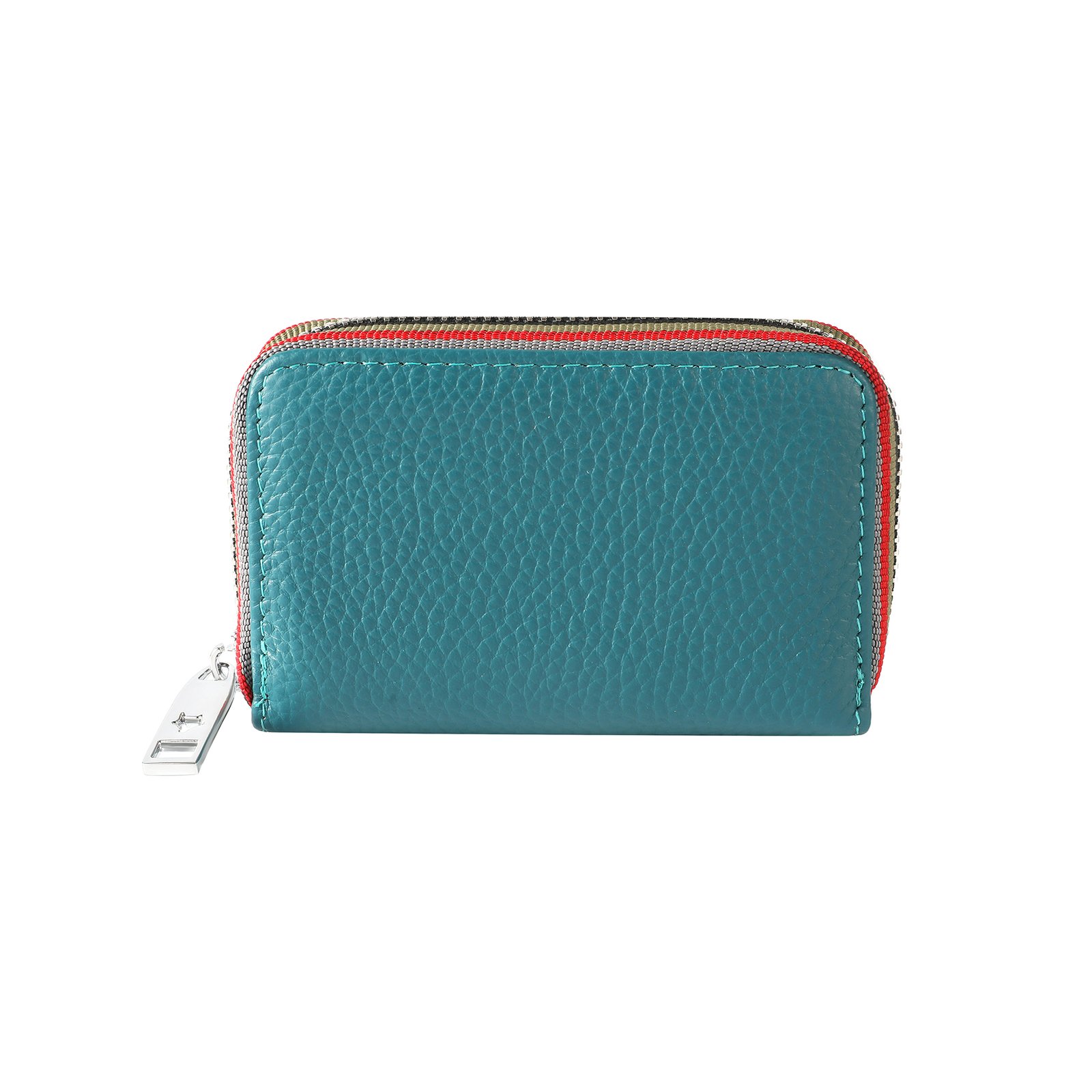 Leather Credit Card Wallet with Zipper
