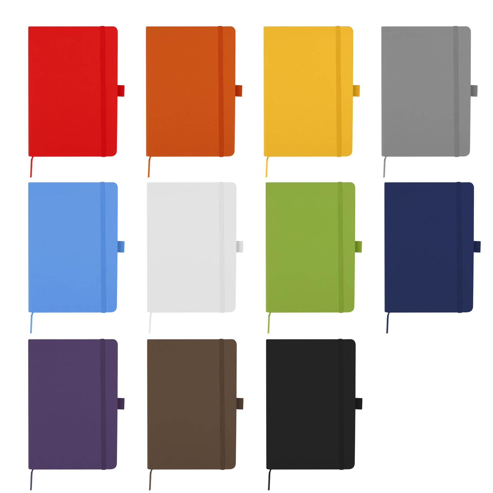 A5 Pu Journal Notebook W/ Elastic Band & Pen Loop