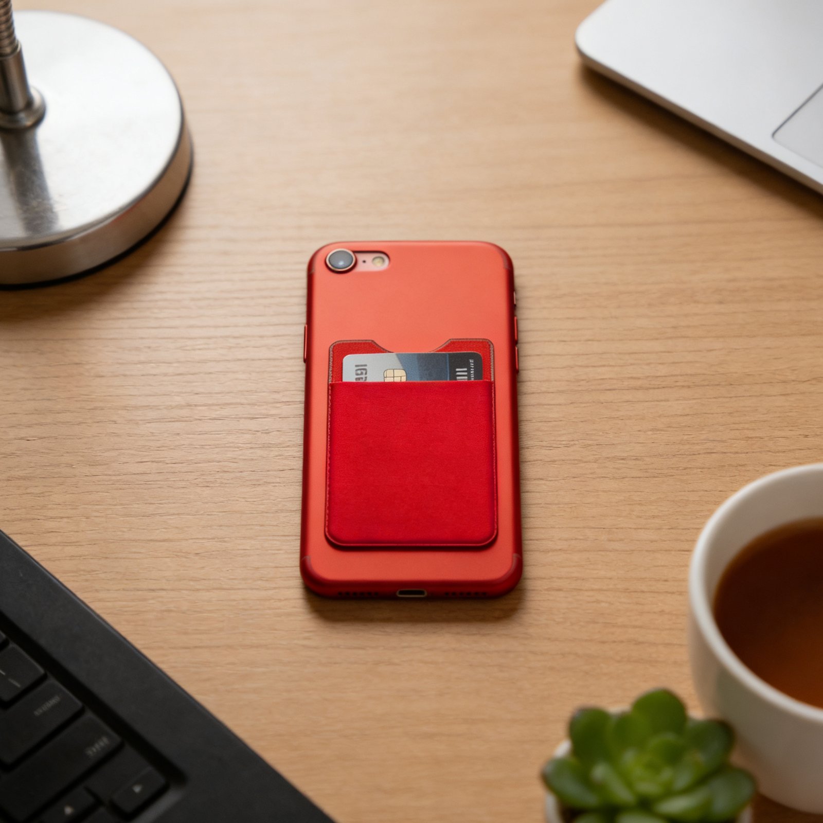 Adhesive Cell Phone Wallet Card Holder Various Colors