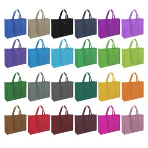 Non-Woven Foldable Shopping Tote Bag W/ Snap Closure