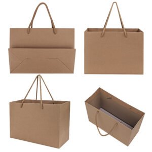 Kraft Paper Euro Shopping Tote Bag With Rope Handle