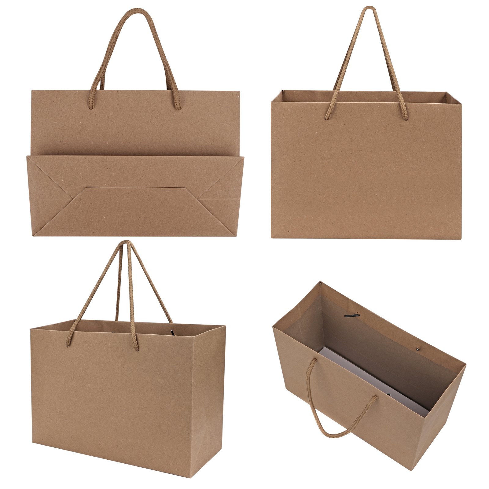 Kraft Paper Euro Shopping Tote Bag With Rope Handle