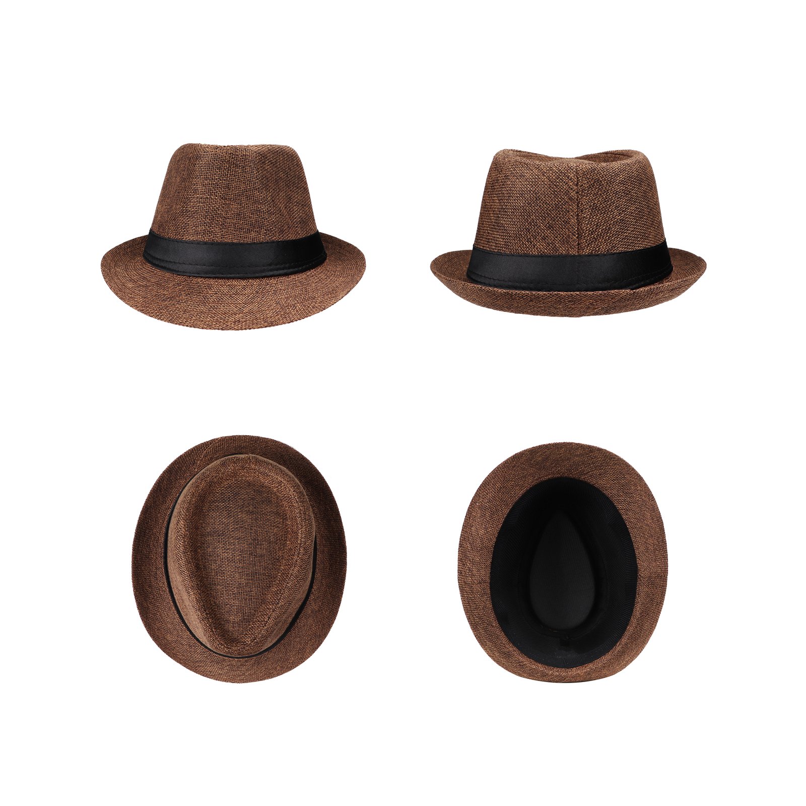 Classic Straw Short Brim Fedora Hat Panama Hat