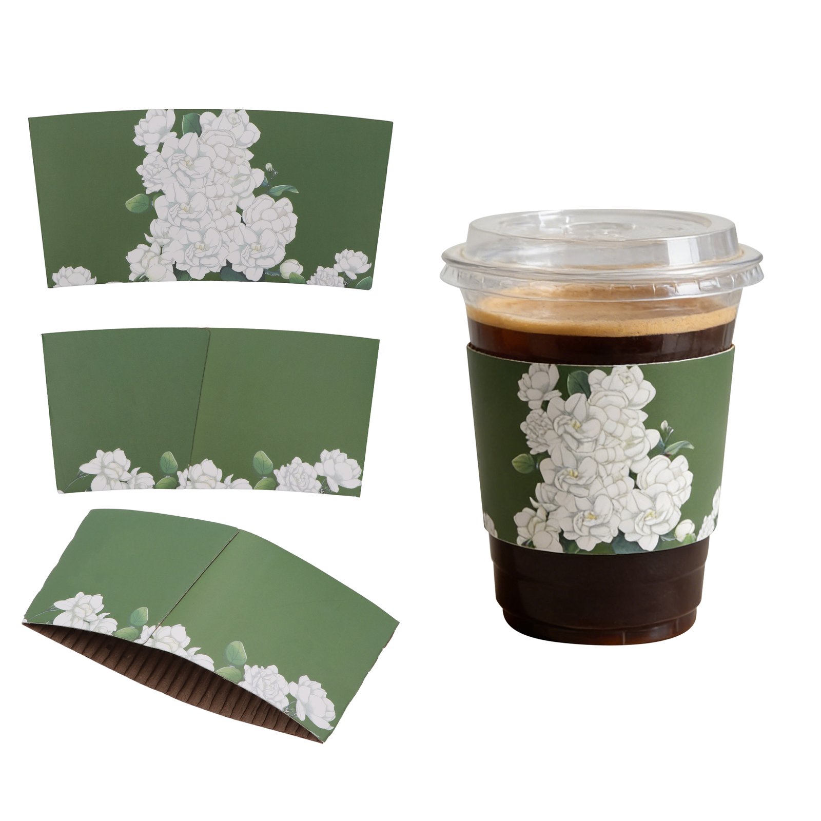 Full Color Disposable Kraft Coffee Cup Sleeve