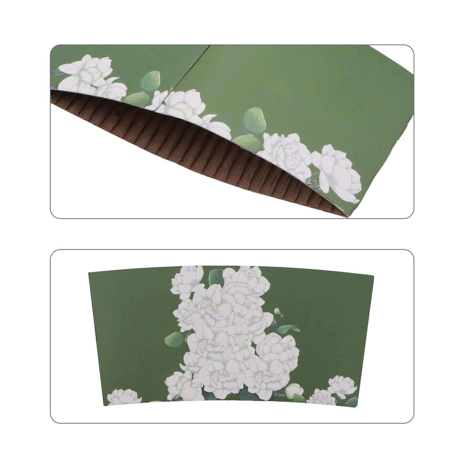Full Color Disposable Kraft Coffee Cup Sleeve