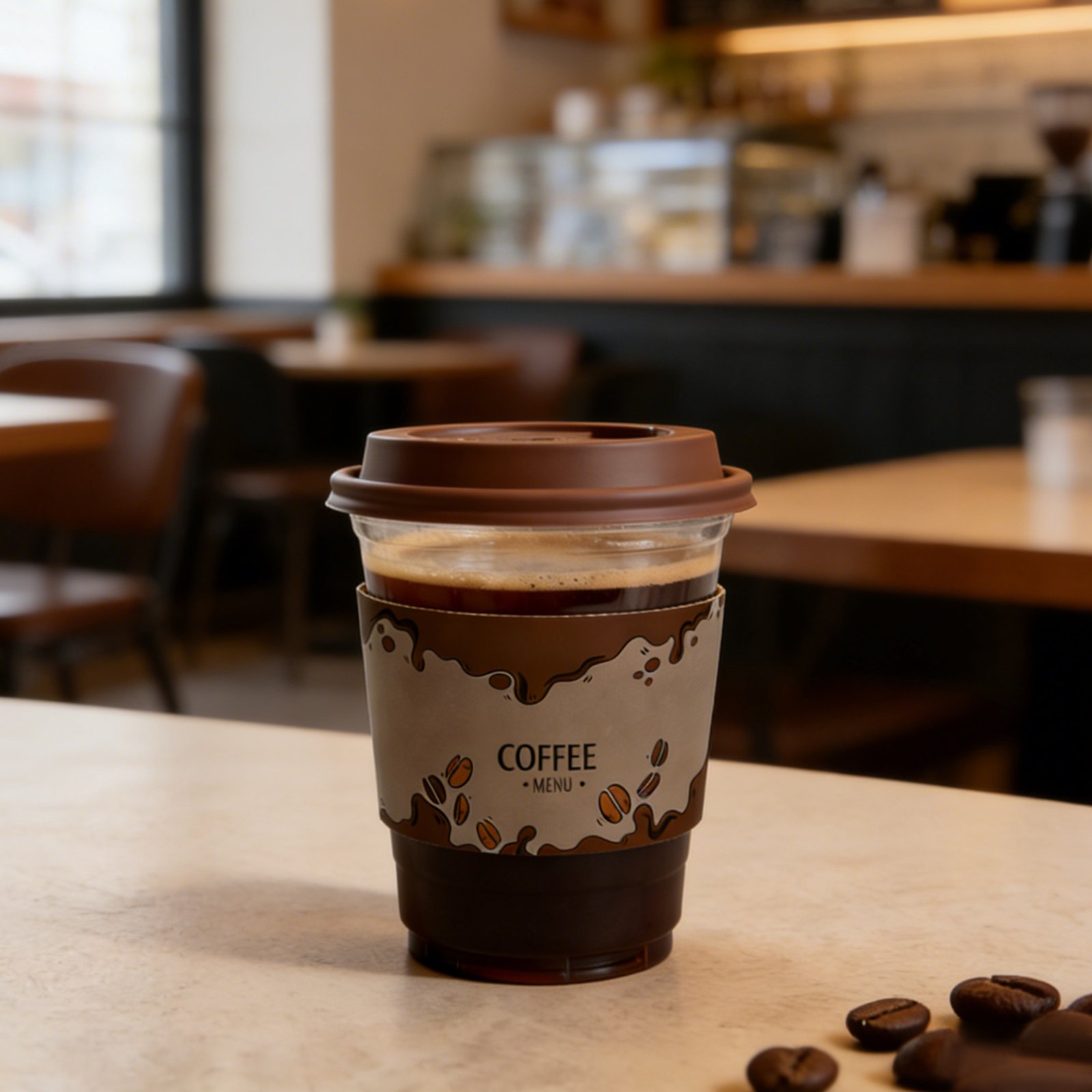 Full Color Disposable Kraft Coffee Cup Sleeve