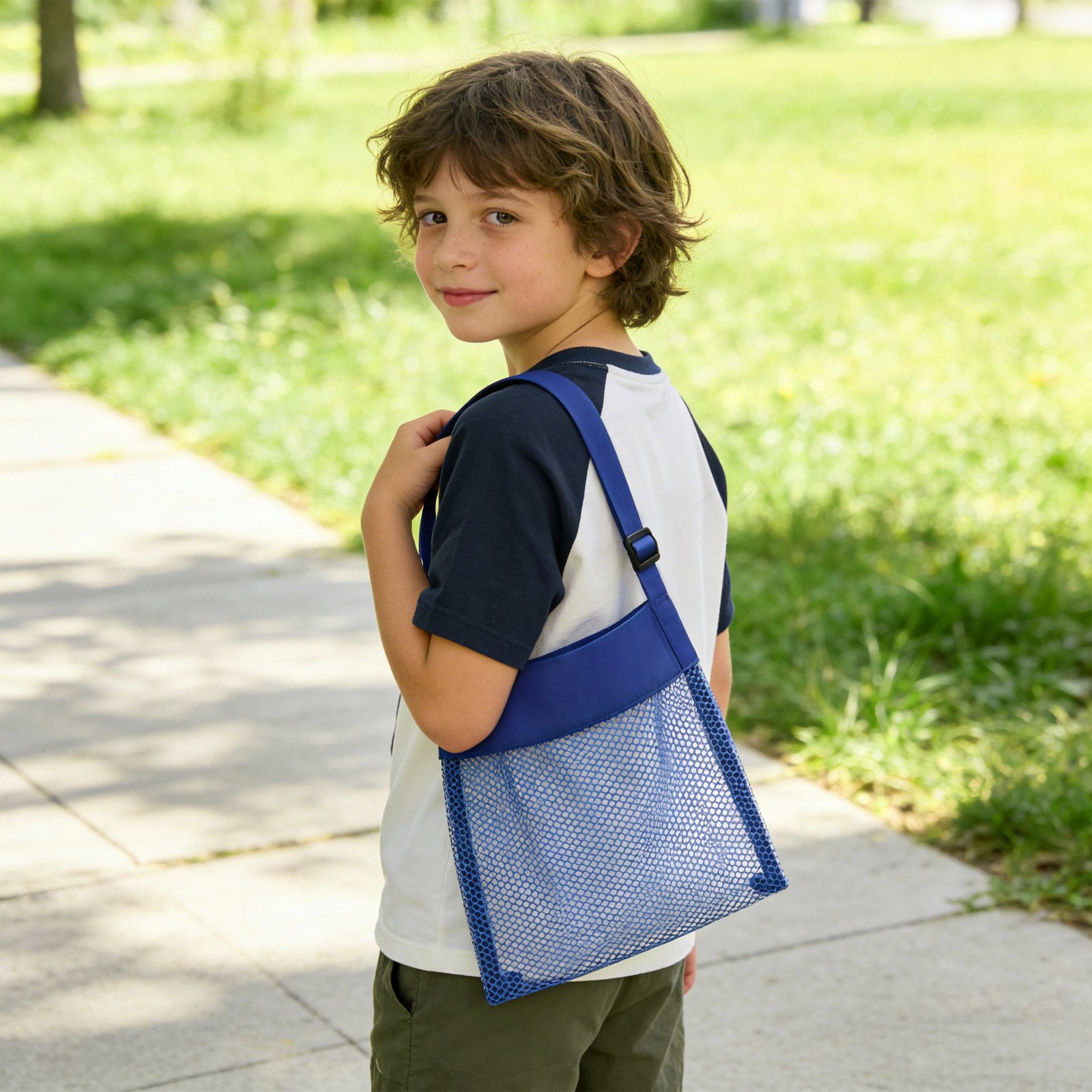 Kids' Mesh Beach Bag With Adjustable Strap