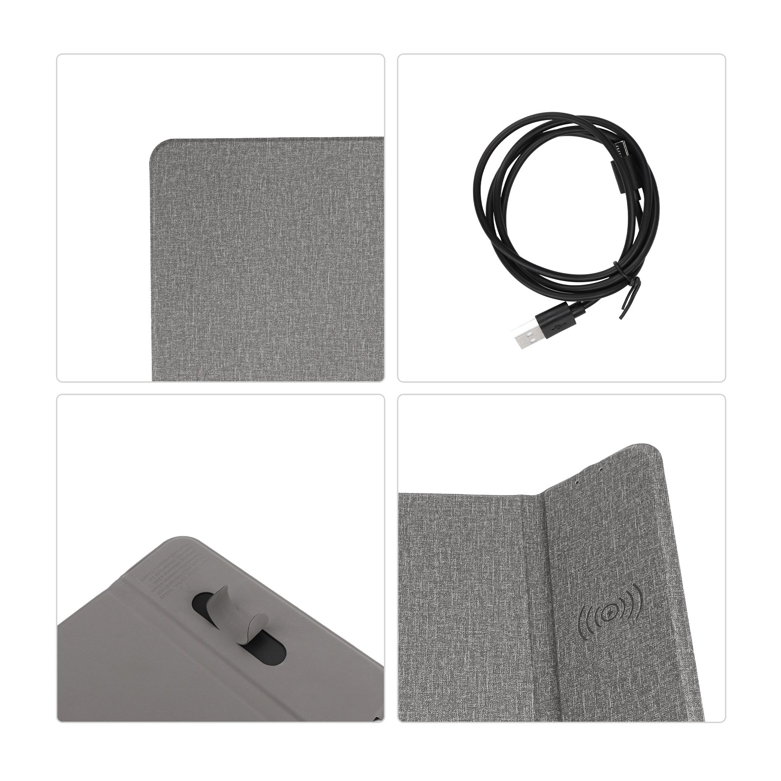 2-in-1 10W Wireless Charging Mouse Pad Phone Stand