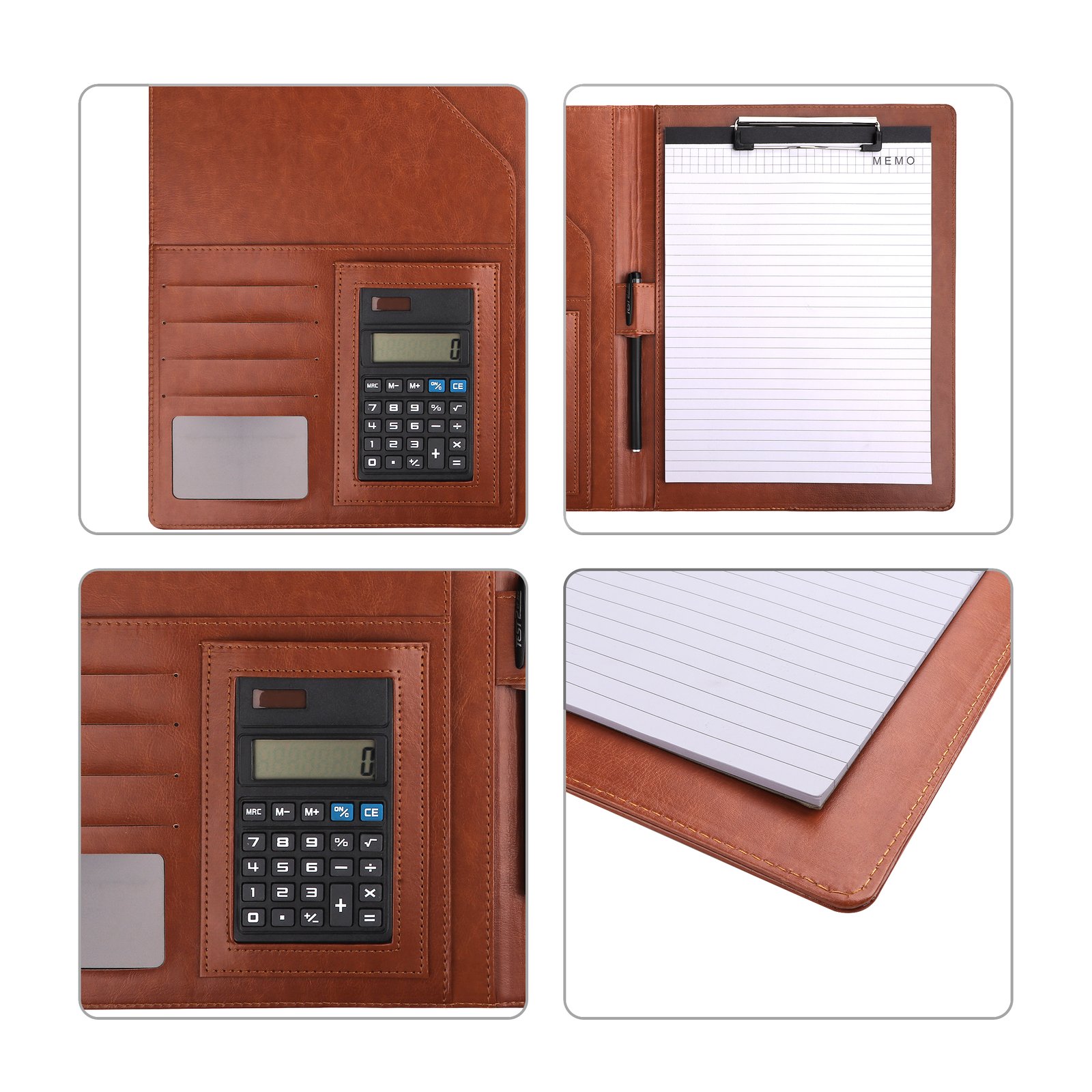 A4 PU Leather Business Padfolio With Calculator&Pen