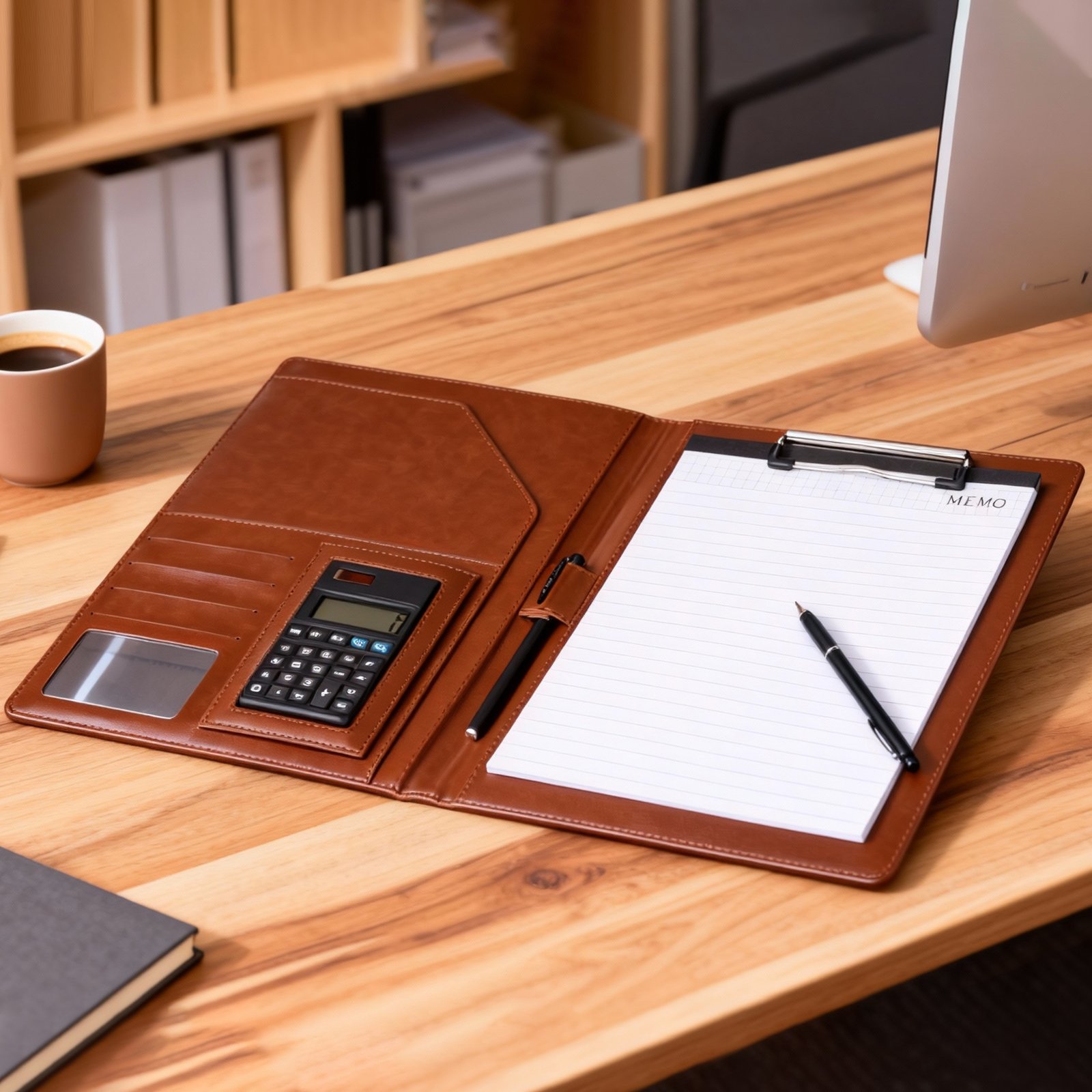 A4 PU Leather Business Padfolio With Calculator&Pen