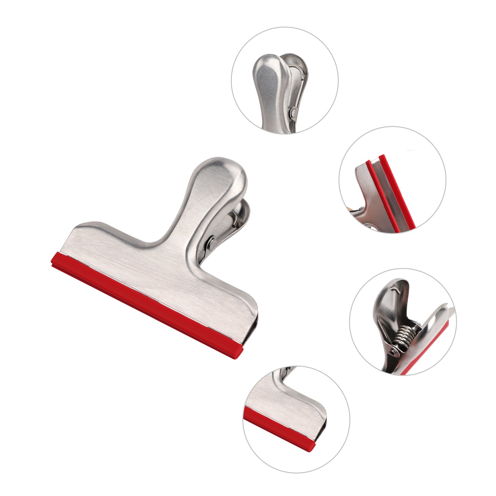 Stainless Steel Chip Bag Clips Covered With Silicone