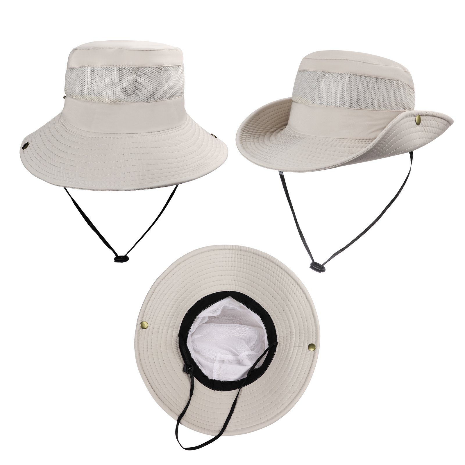 Wide Brim Sun Hat Travel Bucket Hat W/ Adjustable Strap
