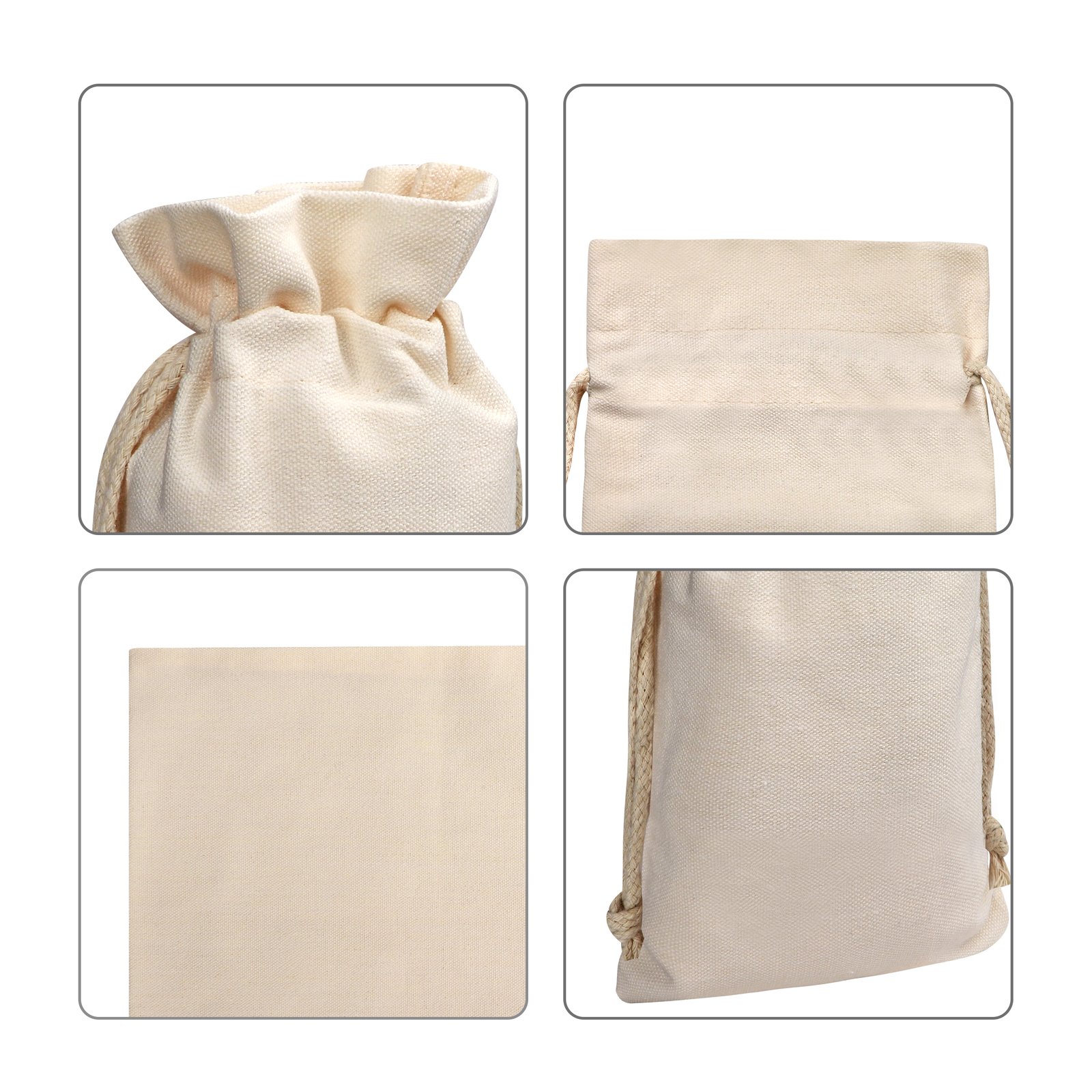8.3"x6"Small Cotton Canvas Drawstring Bag Muslin Sachet Bags