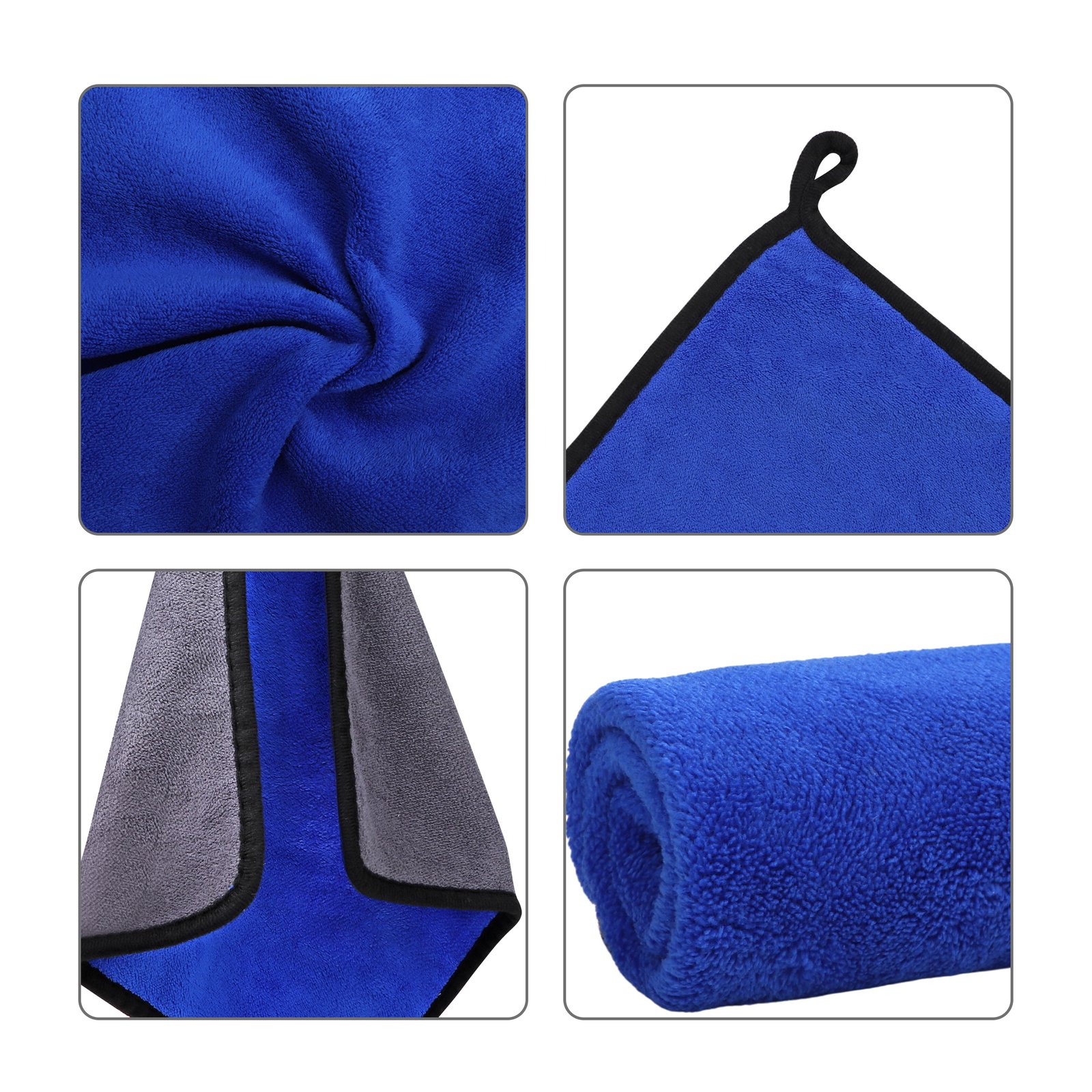 12"x12" Polyester Absorbent Car Wash Towels Dual Color