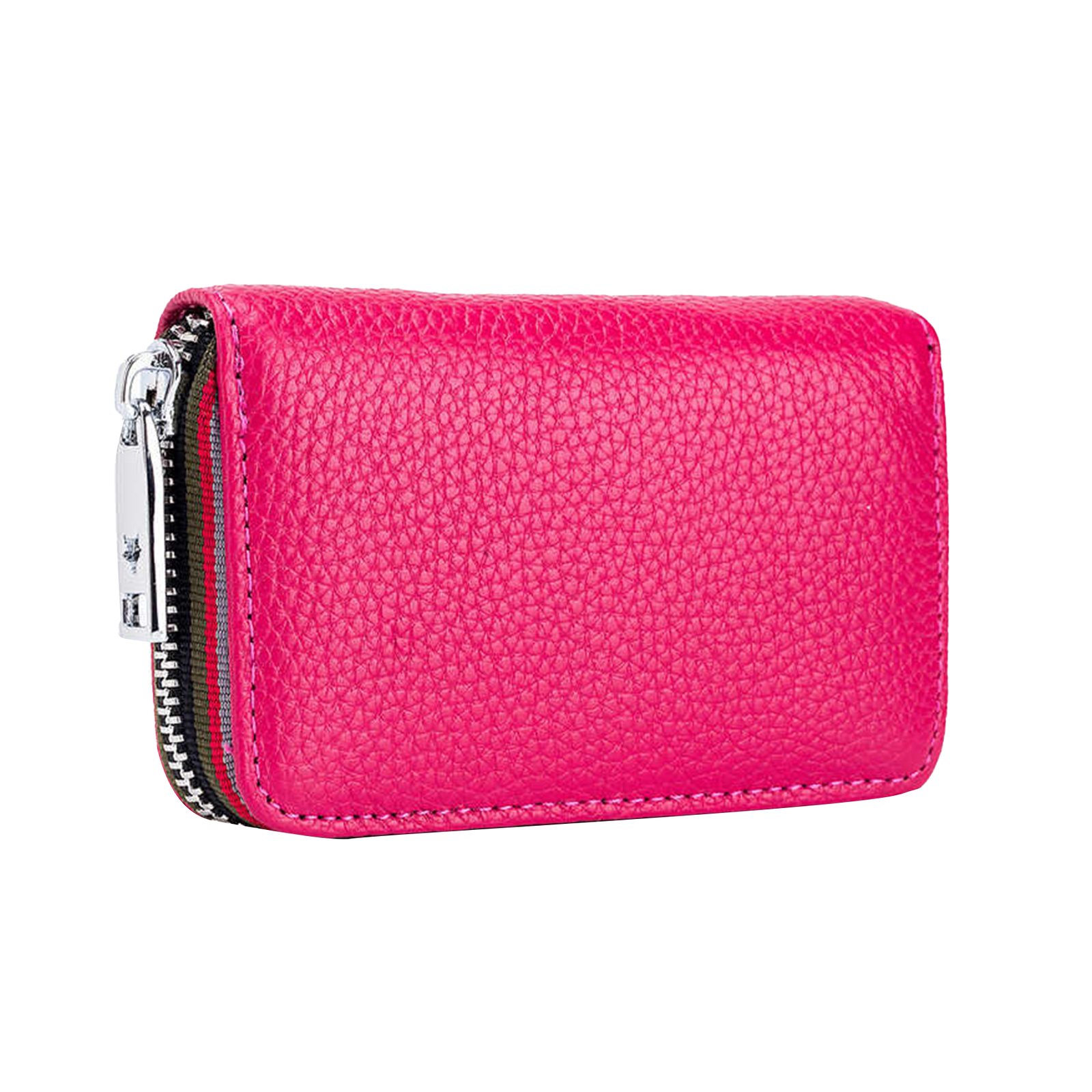 Leather Credit Card Wallet with Zipper