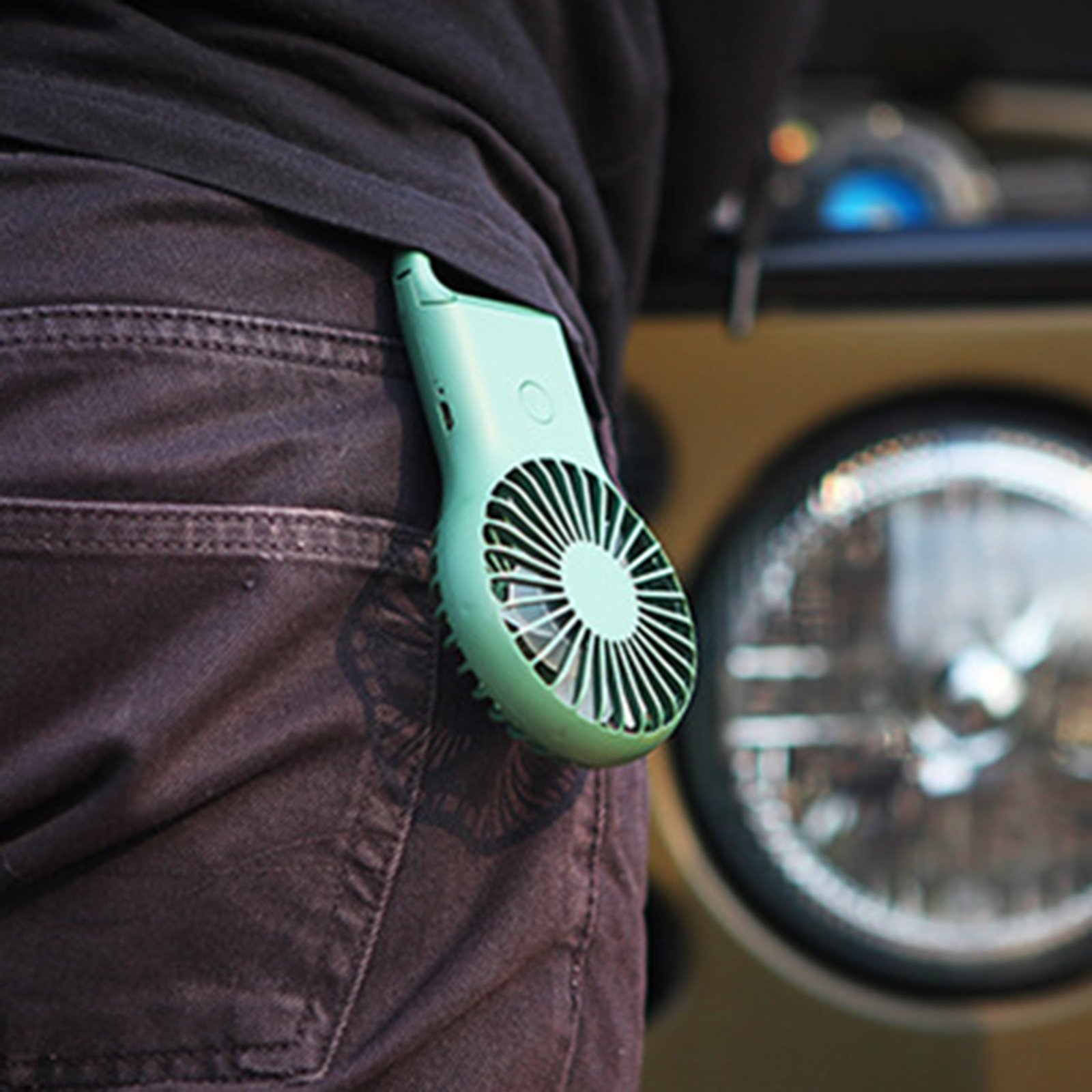 Rechargeable Handheld Fan with Carabiner