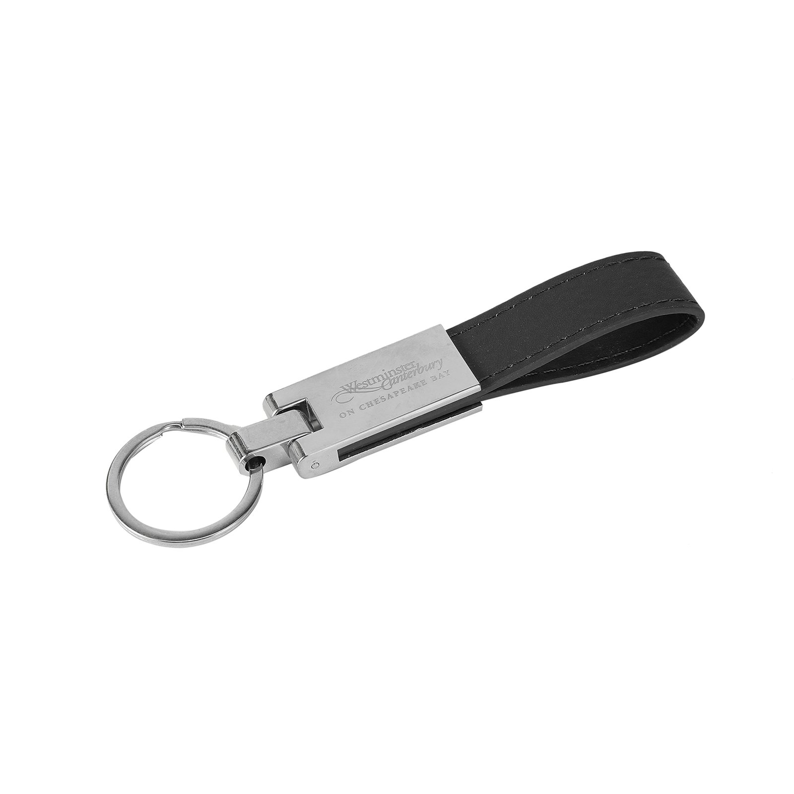 Leatherette Silver Key Ring