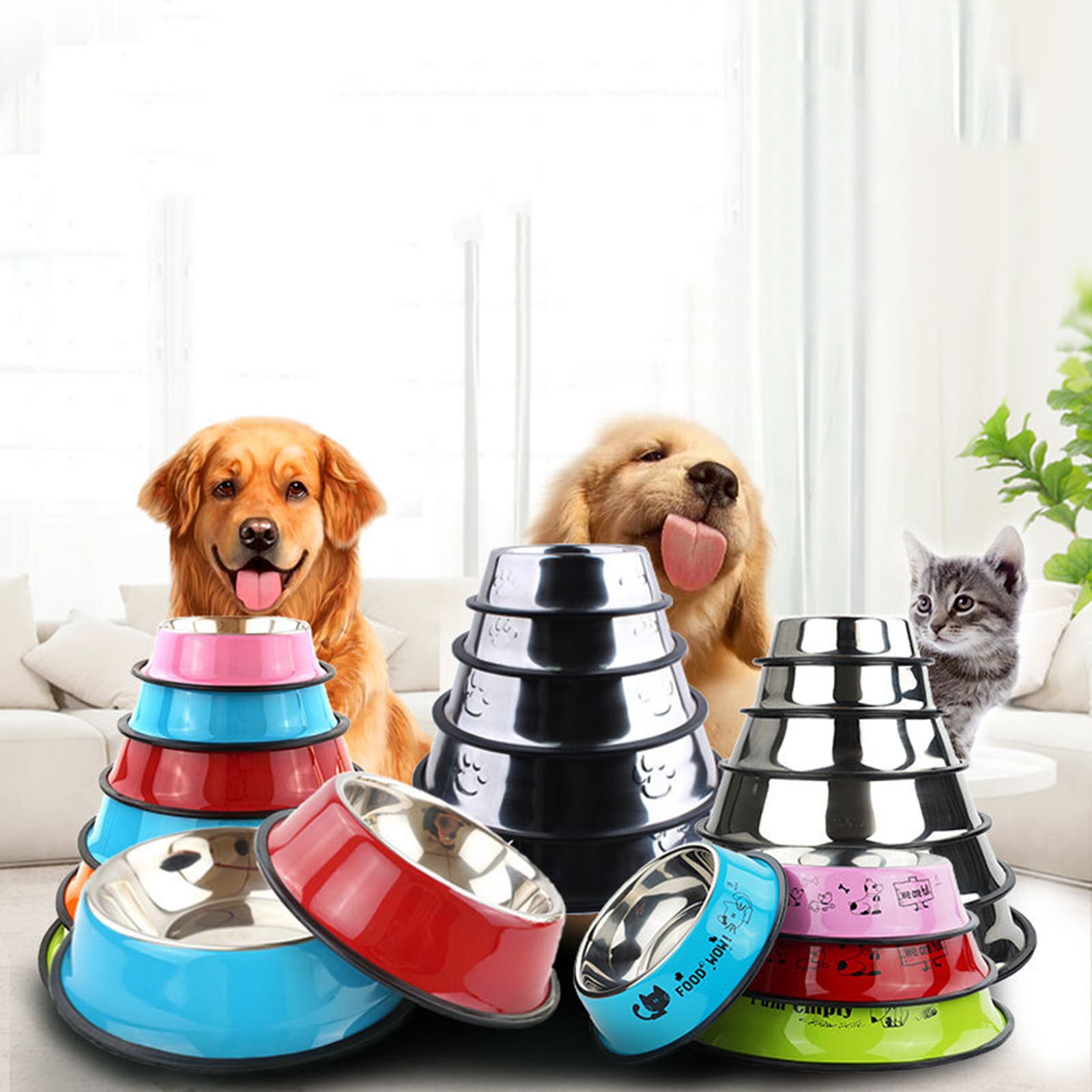 Stainless steel pet bowl