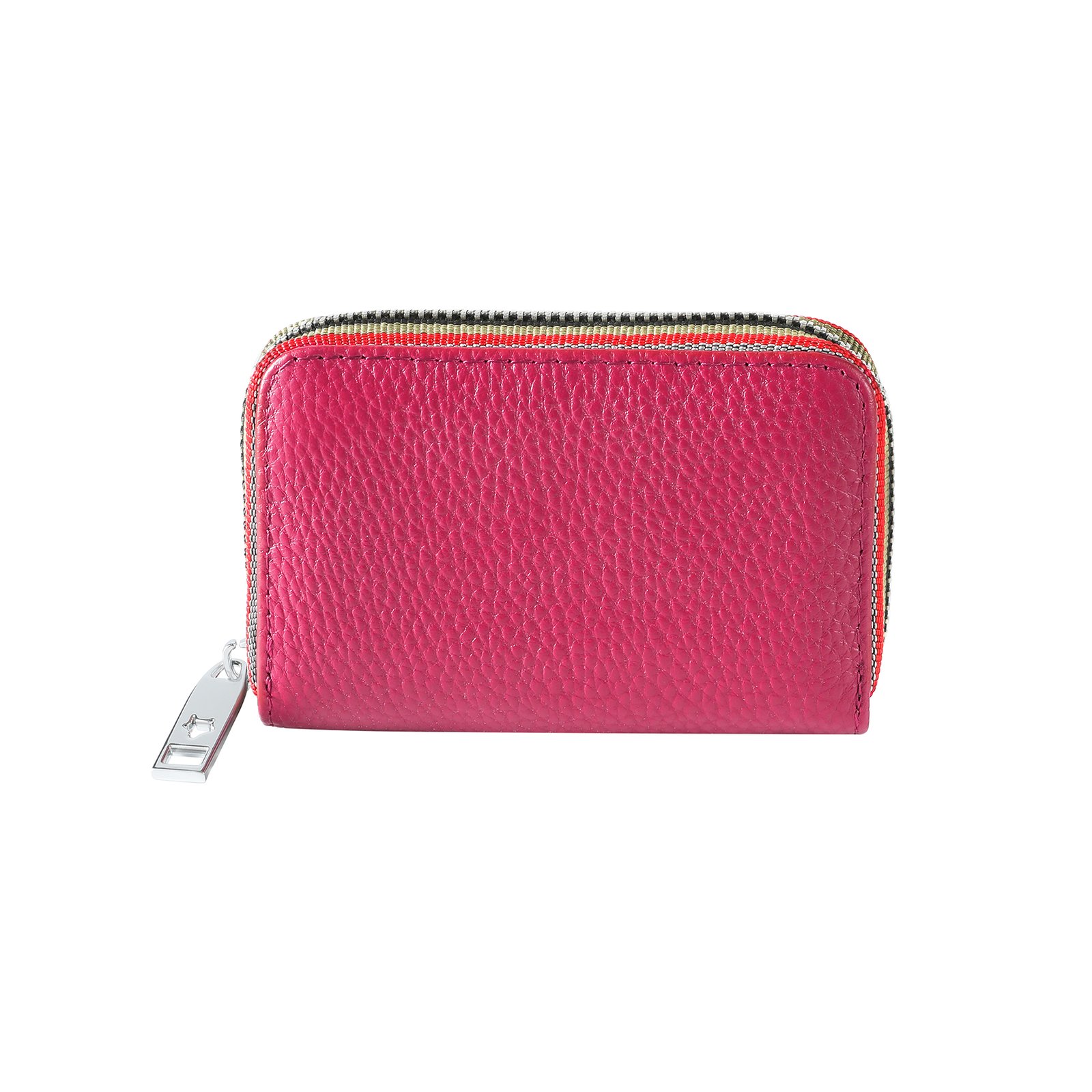 Leather Credit Card Wallet with Zipper
