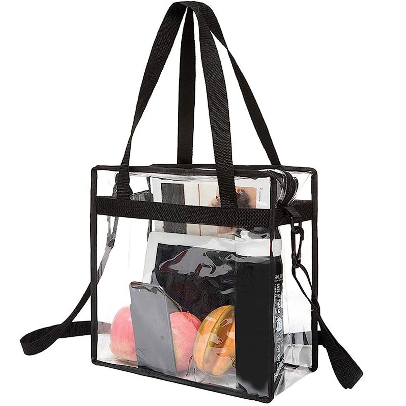 Clear PVC Stadium Tote Bag with Zipper & Handle