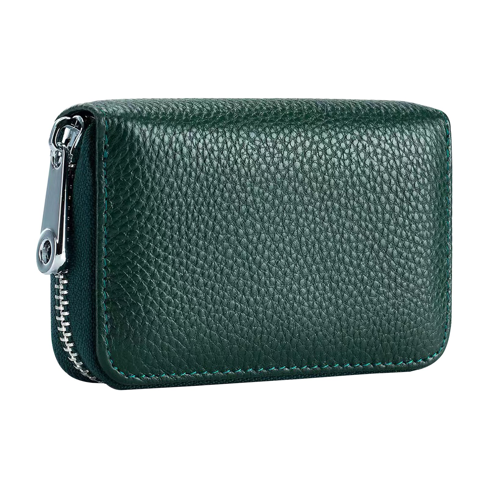 Leather Credit Card Wallet with Zipper