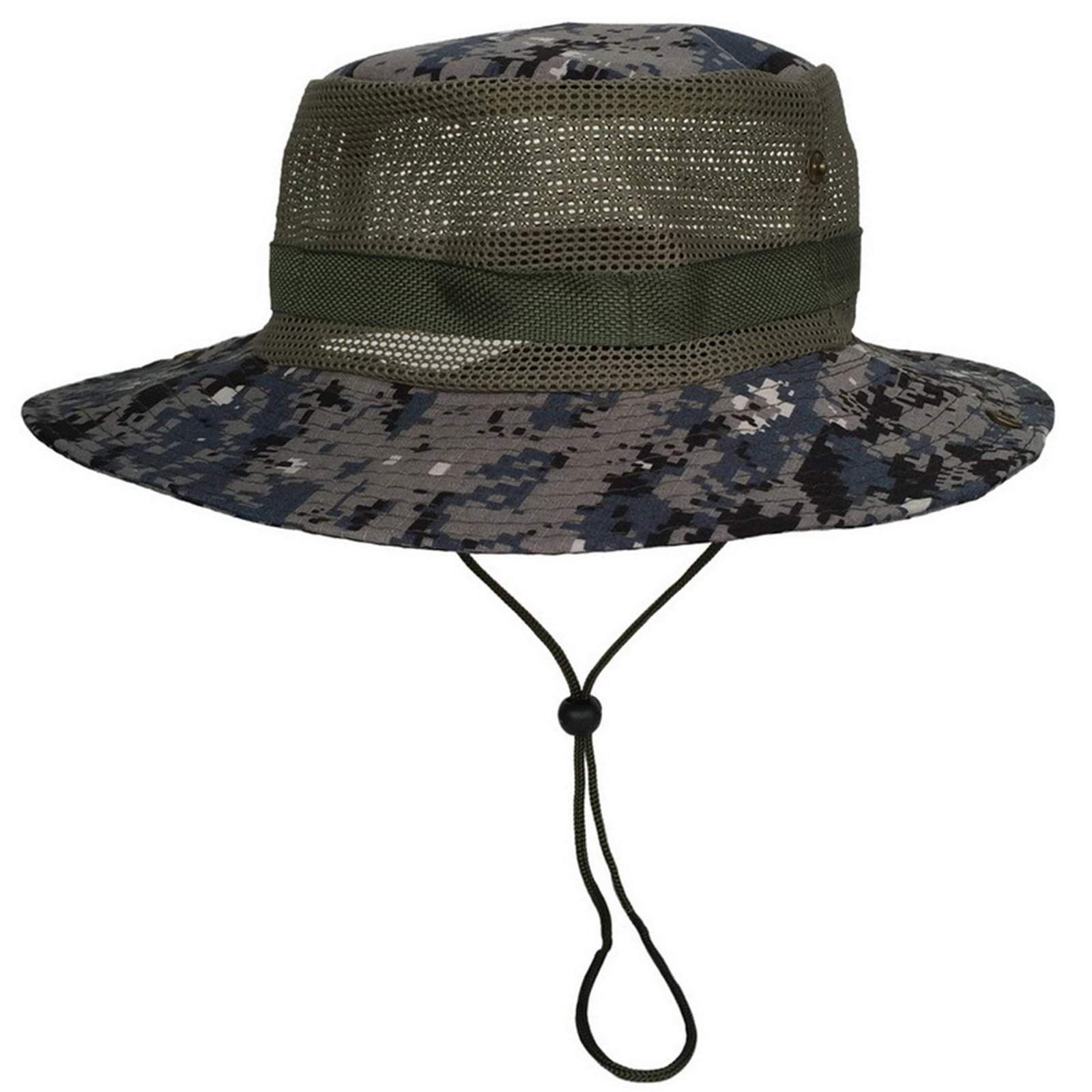 Wide Brim Mesh Sun Bucket Hat