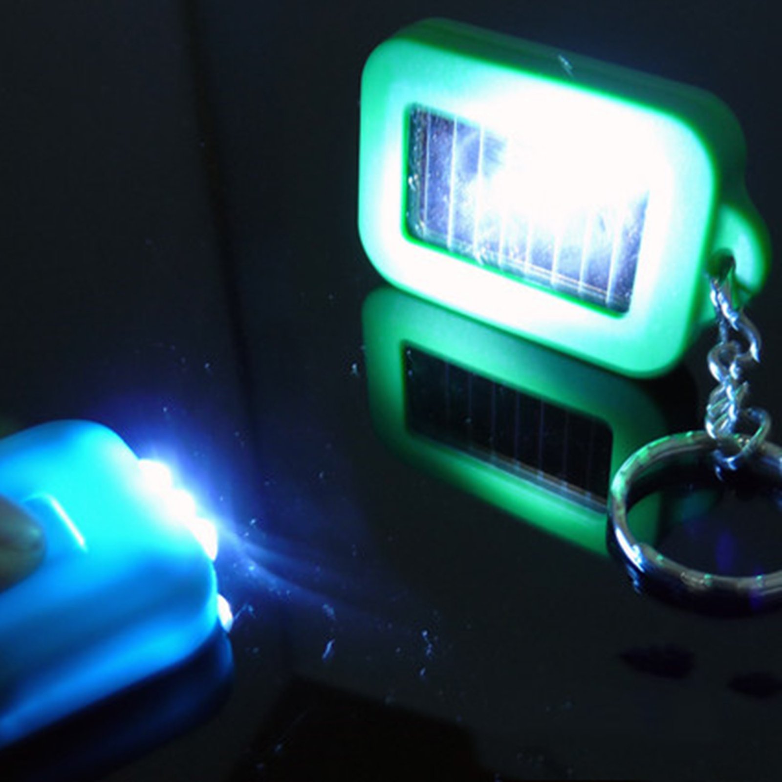 Solar Powered Led Flashlight Keychain