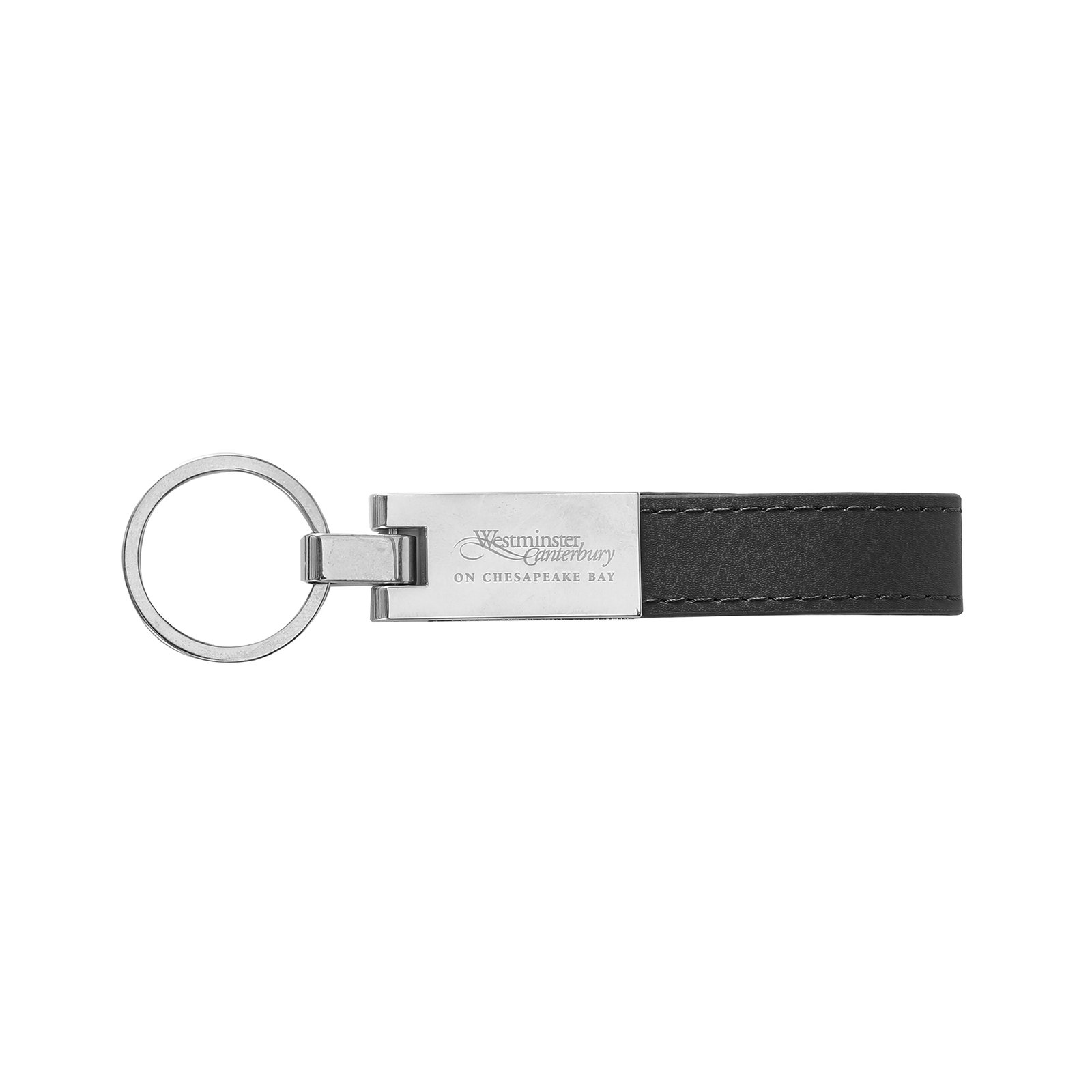 Leatherette Silver Key Ring