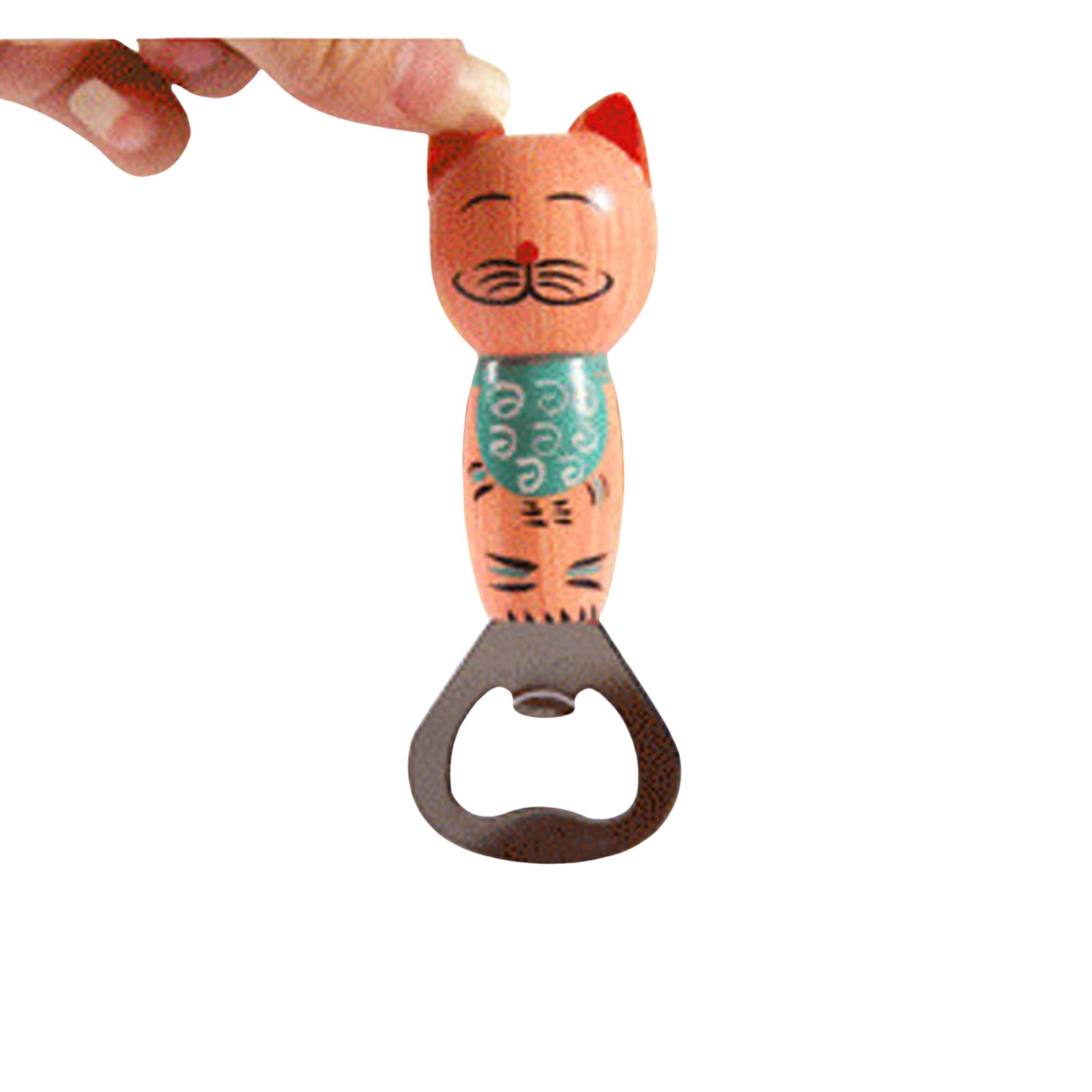 Cute Wooden Cats Wine Opener With Magnet 2pcs