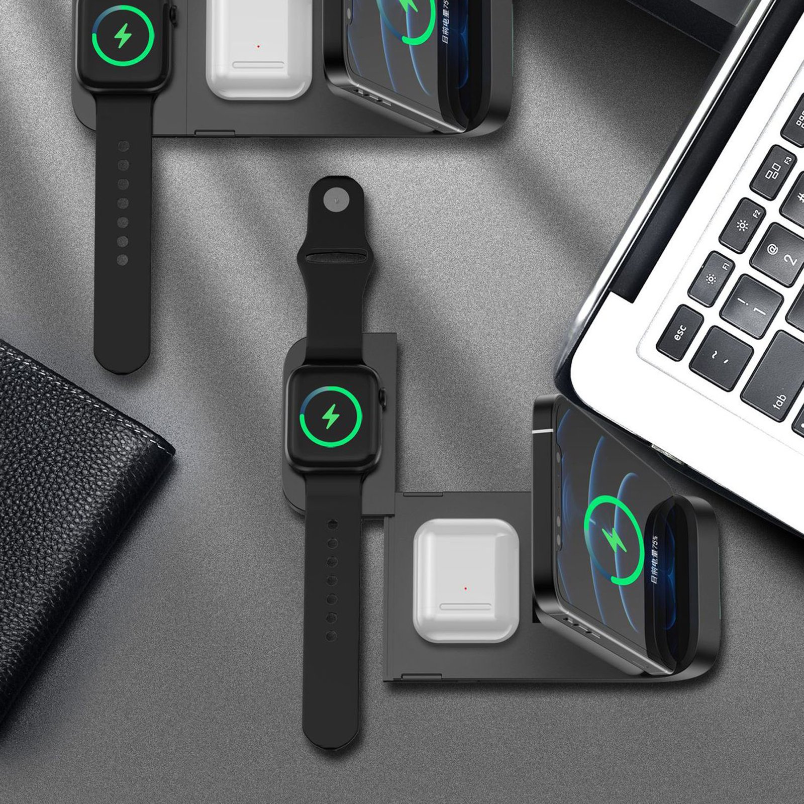Wireless Charging Dock With 3-in-1 Multifunctionality