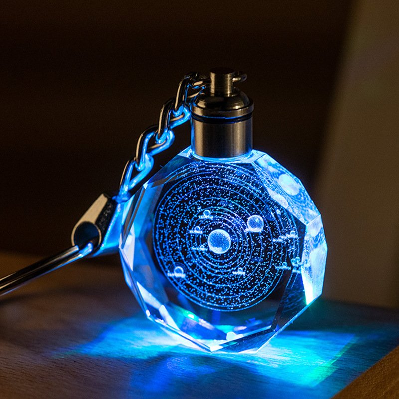 LED Light Crystal Key Chain
