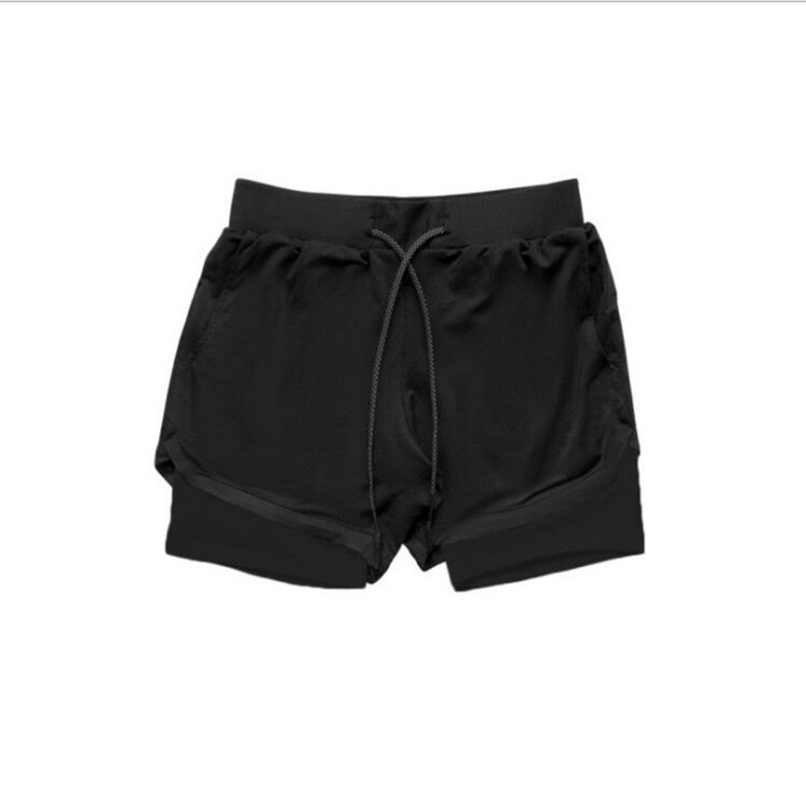 Men'S 2 In 1 Sport Quick Dry Short Pants With Phone Pocket