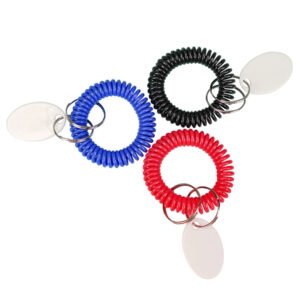 Custom Spiral Wrist Coil Keychain W/ Tag
