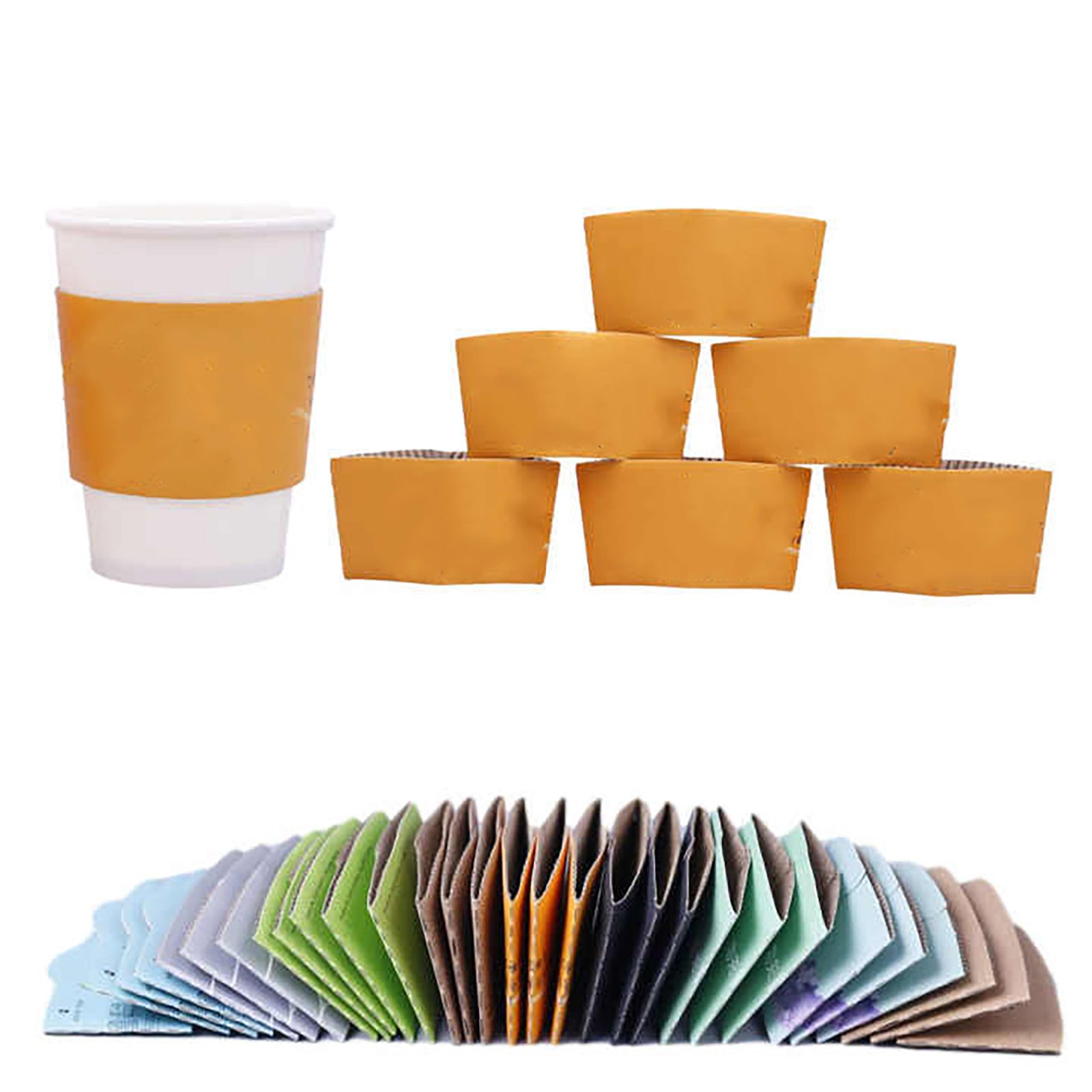 Corrugated Kraft Paper Sleeve Fits 12OZ To16OZ Cup
