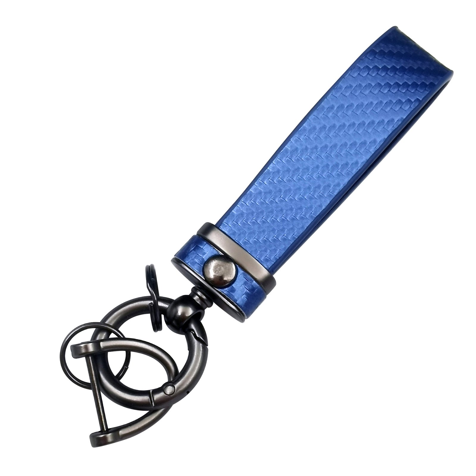 Carbon Fiber Leather Metal Car Keychain