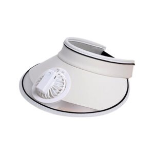 Sun Visor Hat with Fan Wide Brim Beach Cap