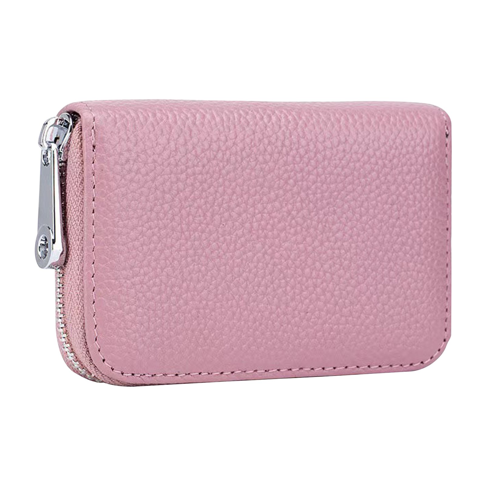 Leather Credit Card Wallet with Zipper