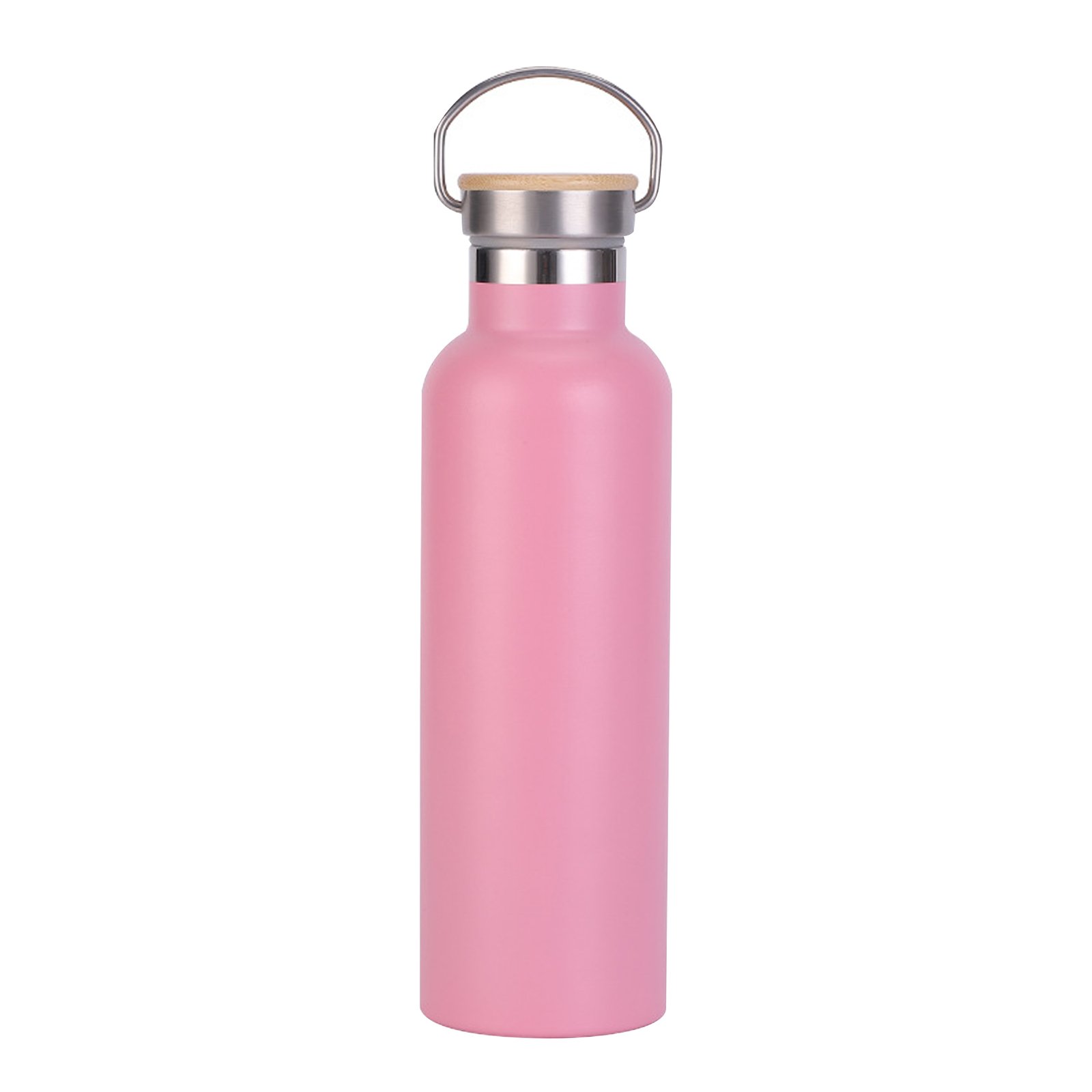 750ml double wall stainless steel bottle with bamboo lid
