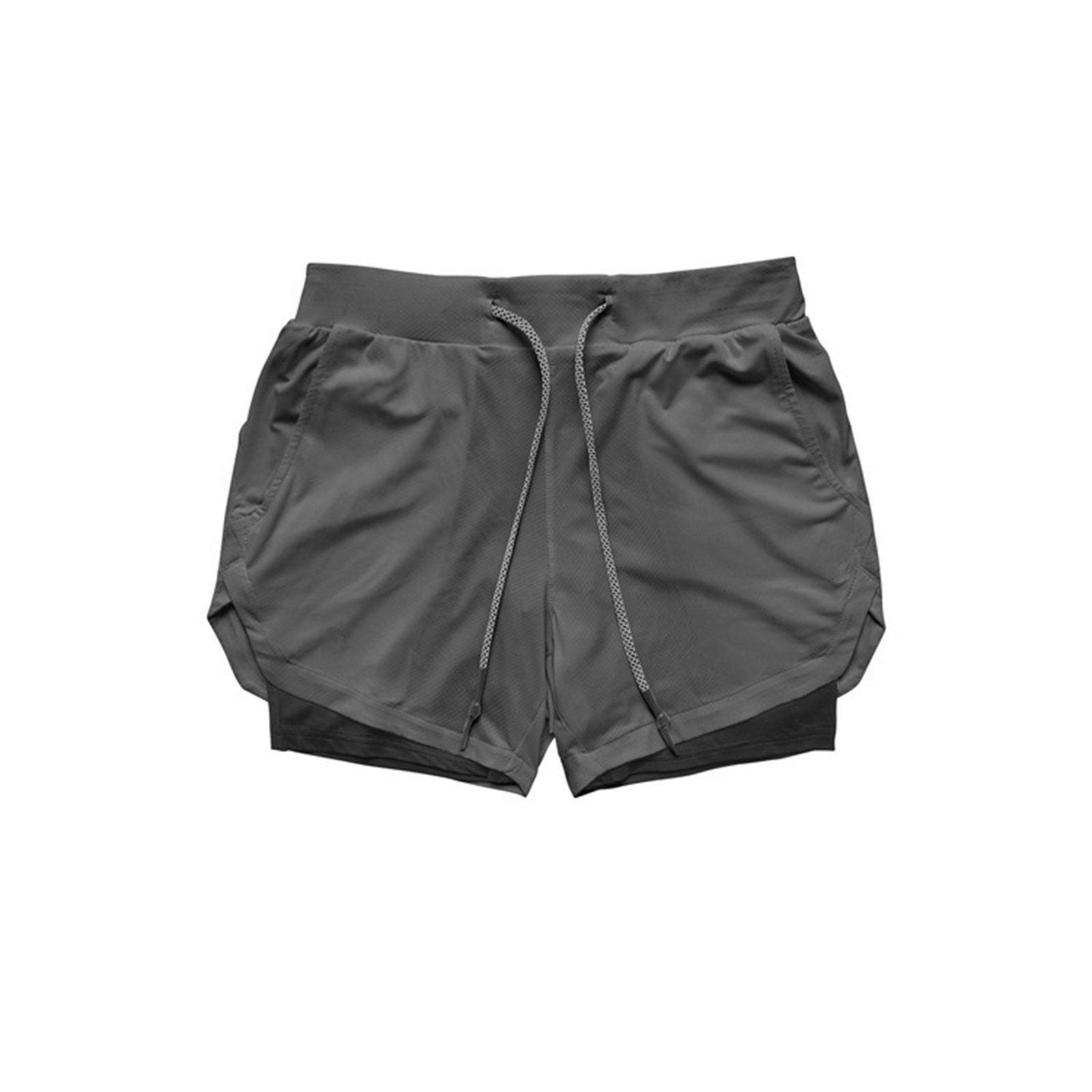 Men'S 2 In 1 Sport Quick Dry Short Pants With Phone Pocket