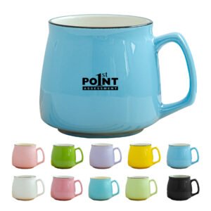 13.5oz Glossy Potbelly Ceramic Coffee Mugs