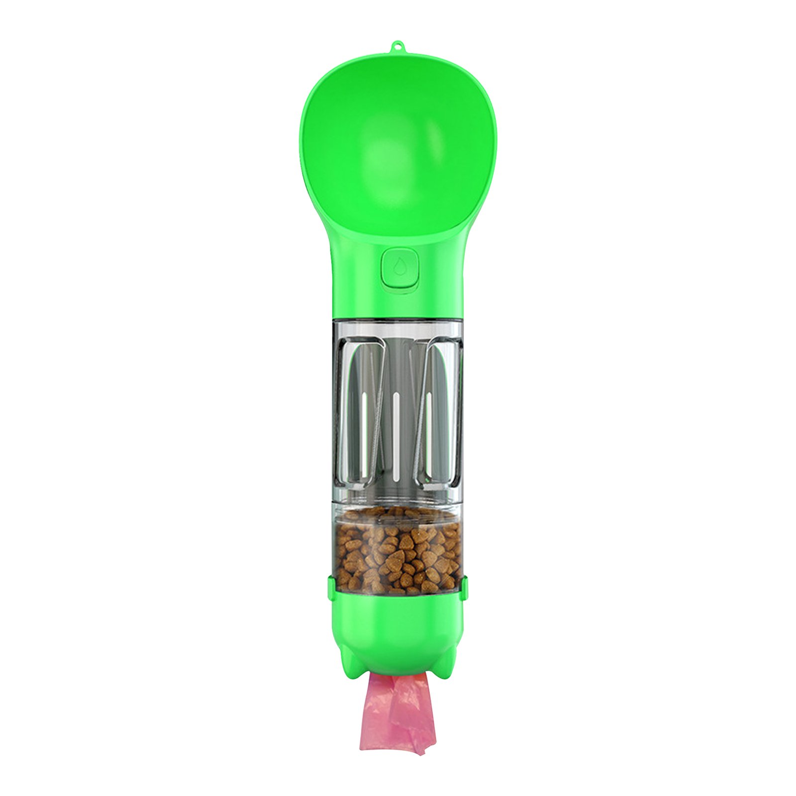 Portable 3 In 1 Pet Water Bottle Poop Bag Food Dispenser