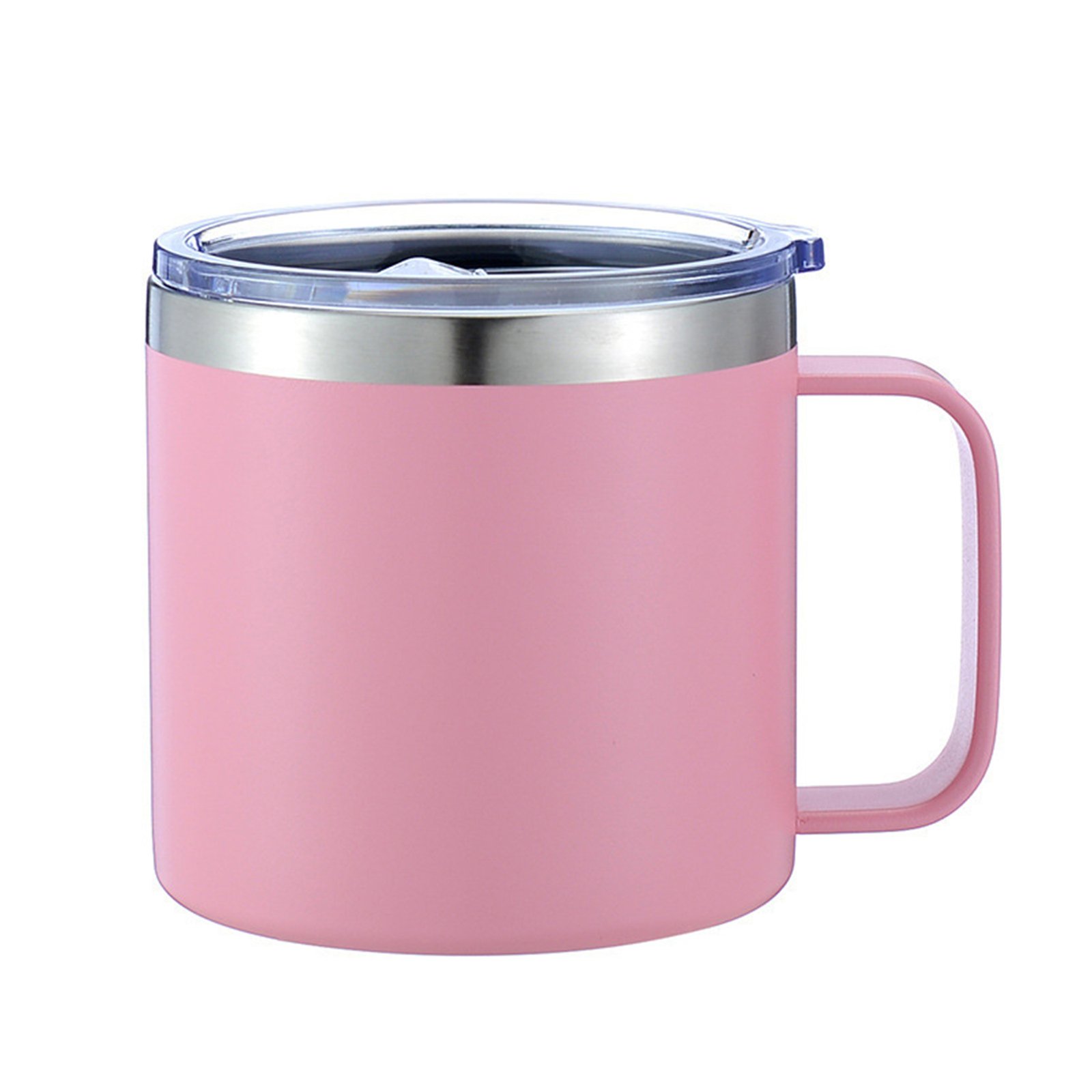14Oz Stainless Steel Vacuum Camping Mug With Handle