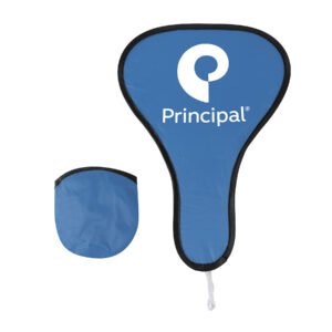 Foldable Nylon Hand Fan W/ Pouch