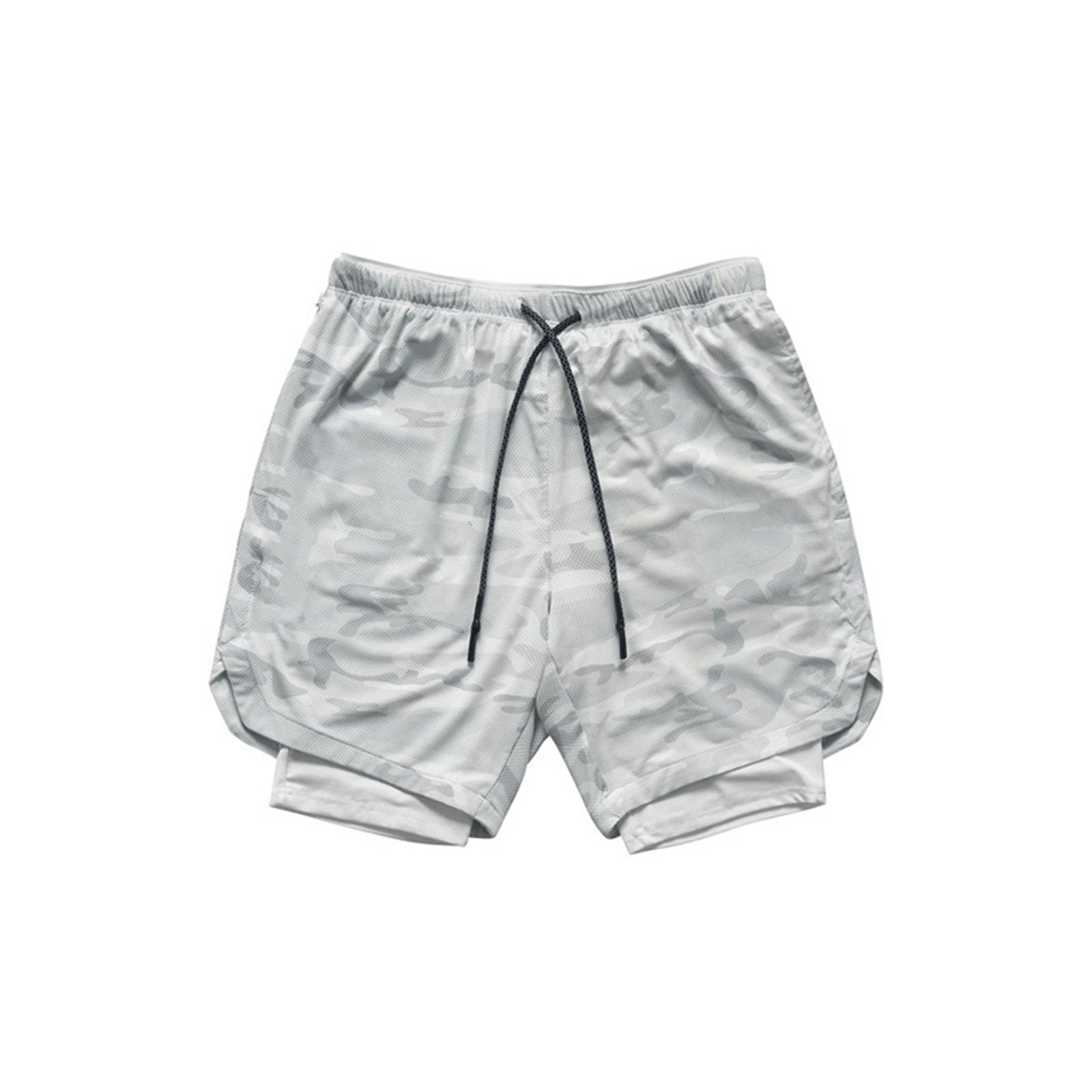 Men'S 2 In 1 Sport Quick Dry Short Pants With Phone Pocket