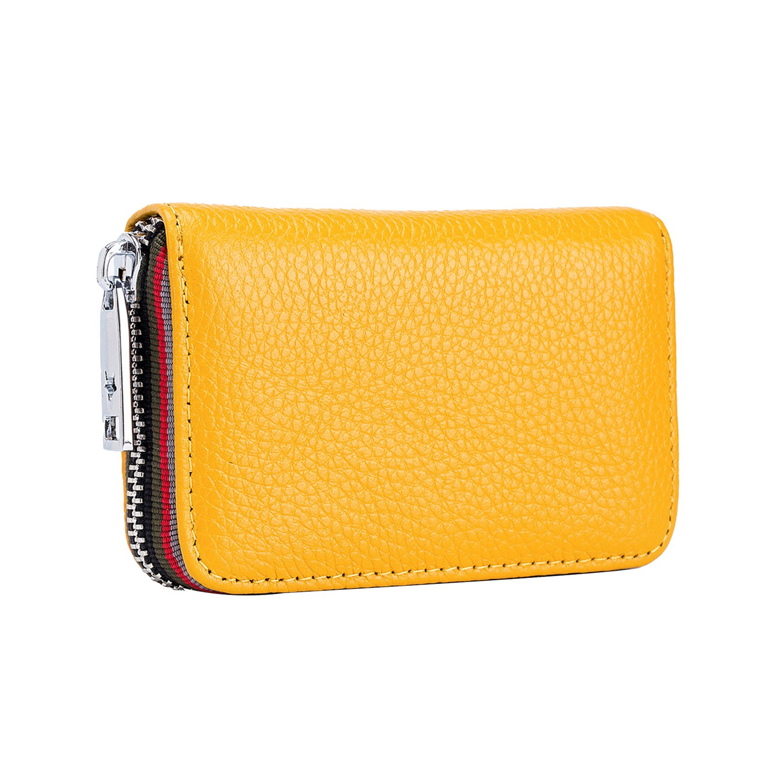 Leather Credit Card Wallet with Zipper